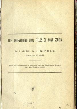 The undeveloped coal fields of Nova Scotia