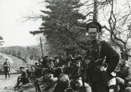 Soldiers on side of road