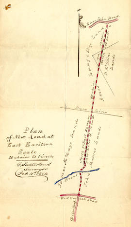 Plan of New Road at East Earltown, 1884