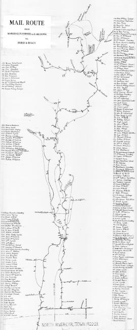 Mail Route from Marshall's Corner to Earltown, 1922-23