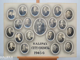 Photographic collage of Halifax City Council 1945-1946