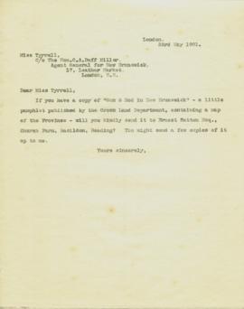 Form letters by W.A. Hickman regarding immigration inquires