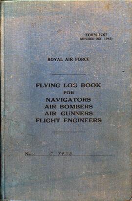 RAF Flying Logbook for Navigators, Air Bombers, Air Gunners and Flight Engineers of Mr. Charles Keith Hoyt